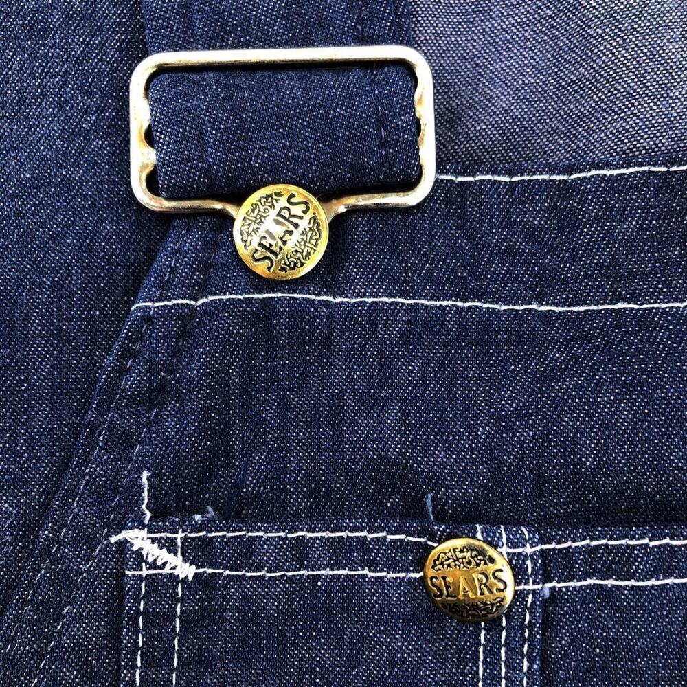 70s dark denim overalls Sears 1970s vintage - Picture 4 of 4